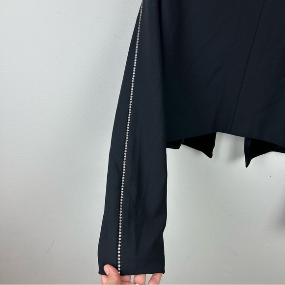 NWT Naked Wardrobe cropped The Statement rhinestone sleeve blazer size: XL - Picture 10 of 11
